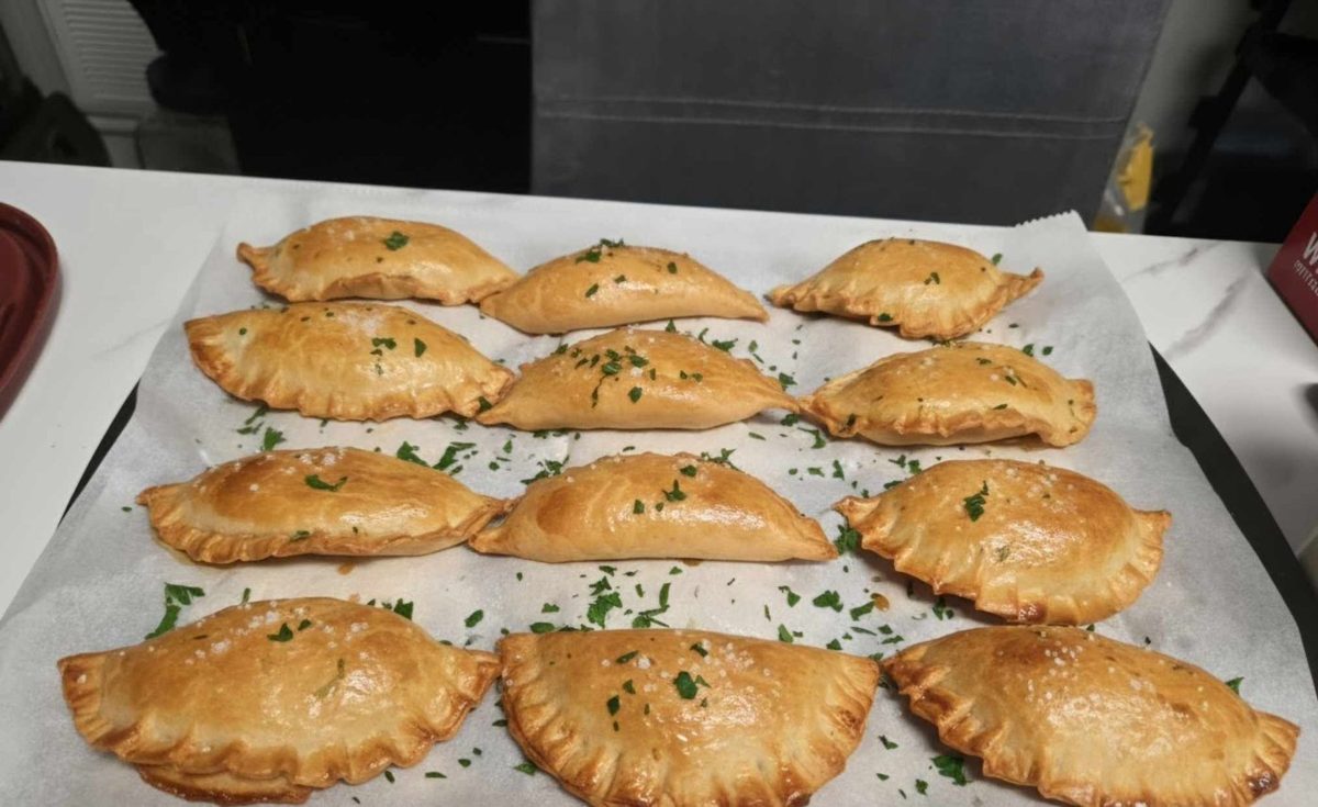Potato and cheese pierogies on a tray